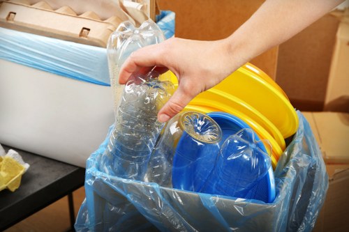Variety of builders waste materials ready for disposal